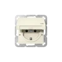 GIRA 441401 SCHUKO-STECKDOSE 16 A 250 V MIT KLAPPDECKEL UND SHUTTER SYSTEM 55, CREMEWEISS