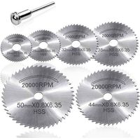 Set da 7 pezzi Mini lama per sega circolare HSS utensile rotante per Dremel set di utensili elettrici per il taglio del metallo dischi per trapano disco Dremel