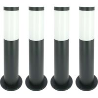 Arum Lighting – Lot de 4 bornes d'extérieur E27 IP44 – Acier inoxydable gris anthracite – Hauteur 45cm – Pour balisage d'allées et éclairage de jardin