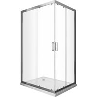Giorgy – Douche angulaire rectangulaire 75 x 100 cm – Verre trempé 6 mm avec traitement Easyclean – Portes coulissantes hermétiques – Profilé chromé