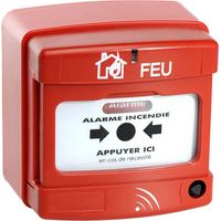Axendis – Déclencheur manuel d'alarme incendie radio – Conforme EN 54-11 – Système d'alarme incendie type 4 radio – Intégration avec éléments radio