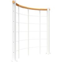 Rundes Brüstungsgeländer - Weiß - Thermolackierter Stahl - Länge 1m - Handlauf aus Holz - Ø160cm - RE-U-SLM-BH-160