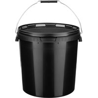 Garronda Seau avec Couvercle 20 L pour Le Stockage de Produits Alimentaires et Chimiques 1 Pièce Noir GD-0104