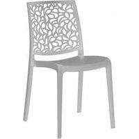 Conjunto de 4 sillas de resina monobloque "London Stone" de Flow, color gris claro