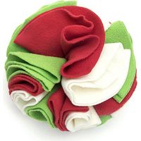 Jeu d'alimentation interactif pour chien 20cm, distributeur de friandises blanc rouge vert, favorise les compétences naturelles de recherche de nourriture.