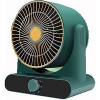 Akkubetriebener Heizlüfter für Camping und Büro, 3 Heizstufen, Ventilatorbetrieb, verbesserte Sicherheitsfunktionen, Raumheizung (europäischer Standard) – grün