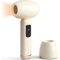 Sèche-cheveux sans fil pour enfants avec base de chargement, mini sèche-cheveux de voyage silencieux et portable pour cheveux et peau délicats, 3 vitesses, chaleur douce, flux d'air délicat, rechargea