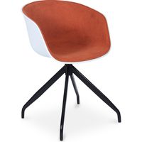 Gepolsterter Bürostuhl mit Armlehnen - Schwarzer und weißer Schreibtischstuhl - Jodie Orange