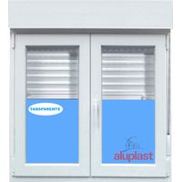 Ventana PVC 1000x1355 Blanca 2 Hojas Oscilobatiente con Persiana Vidrio Transparente