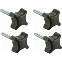 4x vis étoile M5 x 25 bouton moleté manœuvre tête plastique