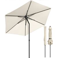 VOUNOT® Parasol de jardin inclinable 270cm avec aération supérieure et sac de transport à bandoulière - UV 50+ Beige
