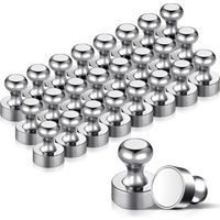 24PCS Magnet Métalliques Aimant 12x16mm - Aimants en Acier Inoxydable Aimants Frigo pour Tableau D'affichage, Réfrigérateur etc. - avec Boîte de Rangement