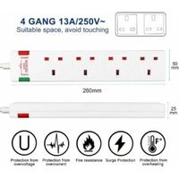 4 Gang Surge-Protected Extension Lead 3M, 13A