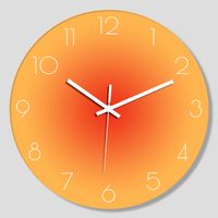 30 cm Wanduhr, moderne geräuschlose Quarz-Wanduhr mit arabischen Ziffern, tickfreie Wanduhr, Wohnaccessoires, dekorative Wanduhr und Tischuhr mit Doppelfunktion (Orange—2)