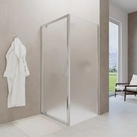 Box doccia 90x80 cm angolare apertura a battente vetro 6mm opaco Apulia