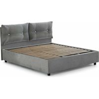 Talamo Italia Doppelbett Fabiana, Containerbett mit Stoffbespannung, 100% Made in Italy, Frontöffnung, passend für Matratze Cm 160x200, Grau