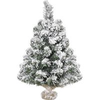 Sapin de Noël artificiel 60 cm avec neige, 67 branches, socle ciment