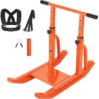 Mophorn Trineo de pesas de acero para entrenamiento físico, mango de altura ajustable, equipo de ejercicio atlético para velocidad y fuerza, compatible con discos de 25/51 mm, color naranja