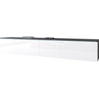 TV-Schrank 180 cm für das Wohnzimmer, 2-türig, grifflos, weiß glänzend