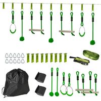 Kit parcours Ninja 10M tyrolienne 7 pièces 50kg vert