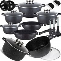 ENSEMBLE DE CASSEROLES EN MARBRE, ENSEMBLE DE POÊLES À FRIRE, CASSEROLES À INDUCTION