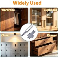 4 Pièces Push to Open Poussoir Porte Placard, Système Ouverture Tiroir à Poussoir Compatible IKEA BESTA, Système Push Open pour Porte et Tiroir, avec Plaques de Montage et Manchons Caoutchouc et Vis