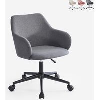 Chaise pivotante en tissu avec accoudoirs pour le télétravail Kivri - Gris foncé