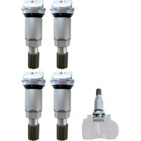 Kit de reparación TPMS - Válvula de rueda de aluminio - 4 piezas - Plata - Compatible con BMW F‑series y MINI