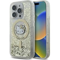 Custodia MagSafe Hello Kitty Liquid Glitter Fever per iPhone 16 Pro (Bianco/Oro)