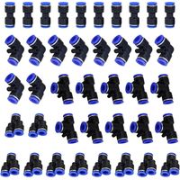 40 Pcs 4 Formes, Raccords Rapides Pneumatiques,Tuyau DiamèTre ExtéRieur 6mm Raccord Rapide Rattrapez pour Raccorder Le Raccord de Tuyau D'Eau