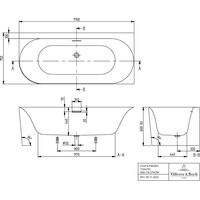 Villeroy & Boch A170LOF9CR00V01 Vorwand-BW Loop&Friends OVAL 1700x
