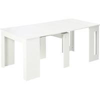 Mesa de Comedor Extensible para 4-6 Personas Mesa Auxiliar Multifuncional para Estudio Cocina 180x85x75 cm Blanco