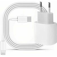 Chargeur rapide 20 W USB-C PD avec câble Lightning 1,8 m – Certifié MFi pour iPhone 14 à SE et iPad Pro