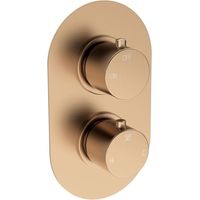 Signature Reflex Thermostatic 1 Outlet Concealed Shower Valve Dual Handle - Brushed Bronze
