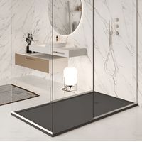 Plato de ducha resina SARIN grafito 90x90 cm rejilla acero inox.