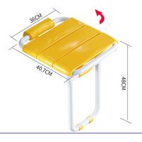 Sedile Doccia Ribaltabile In Alluminio Epoxy giallo