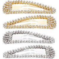 Pinces à Cheveux,4 Pcs Pince à Cheveux en Strass,Pinces à Cheveux Métal,Barrettes Cheveux de Femme,pour vie quotidienne,affaires