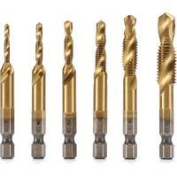 6 Metallbohrer, Gewindebohrer, Spiralbohrer, 6,35 mm Schaft für Elektrowerkzeugzubehör