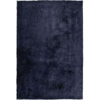 Beliani – Tapis à poil long 140 x 200 cm en tissu coton bleu – Convient pour chauffage au sol – Doux et moelleux – Style moderne pour chambre et salon