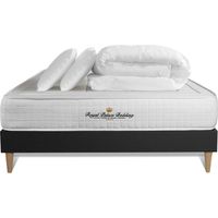 Pacchetto letto completo - Materasso 140x190cm + Box spring (monoblocco) + 2 cuscini + Piumino - Balmoral