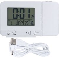 Eosnow Projection Alarm Clock, Digital Alarm Clock Radio with 180° Rotating Ceiling Projector, Weather Station, Wireless Thermometer, Dual Alarm Snooze, USB Phone Charger, 4 Light Modes