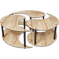Ensemble de table basse en bois "Yin" 70 x 70 x 38 cm - Chêne