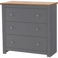 Emerald-Commode à 3 tiroirs en chêne aspect gris