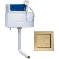 Roper Rhodes Cascade Cistern and Square Brushed Brass Finish Dual Flush Button