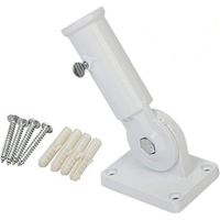 Flag Holder, Adjustable Wall Mount with Metal Screws, White