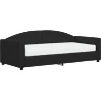 Lit adulte,Lit de jour avec matelas noir 90x190 cm tissu446425