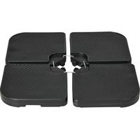 Outsunny Base per Ombrellone set 4 Pezzi in HDPE con Maniglie Integrate Nero
