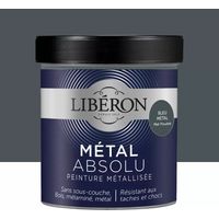 Peinture Libéron Métal Absolu Mat poudré Bleu métal 0,5 L