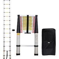 Todeco – Échelle télescopique pliable 4,1 m – Charge max 150 kg – Alliage aluminium – Sac de transport offert – Norme EN 131