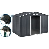 Gerätehaus aus Metall - "Vegas" - 7,06 m² mit Dachrinne - Grau